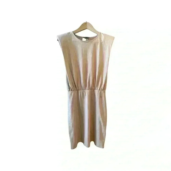 Express Tan Beige Taupe Summer Mini Dress Cap Sleeve - Picture 2 of 10